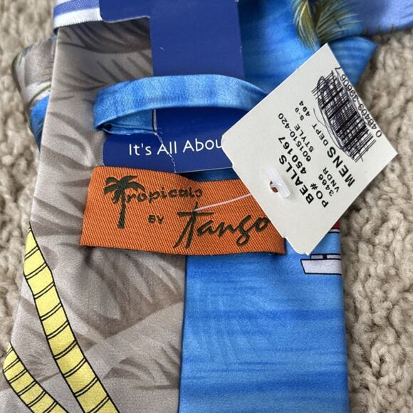 Tango Tropicalo Mens Formal Necktie 56"Lx4"W Multicolor Neck Tie Florida Theme - Picture 3 of 4